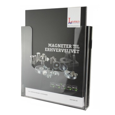 Brochureholder med gummimagnet til glastavler