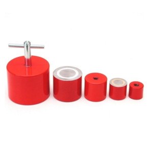 AlNiCo stangmagnet i rÃ¸d stÃ¥lkappe / indvendigt gevind